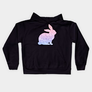 Pastel Pink and Purple Ombre Faux Glitter Easter Bunny Kids Hoodie